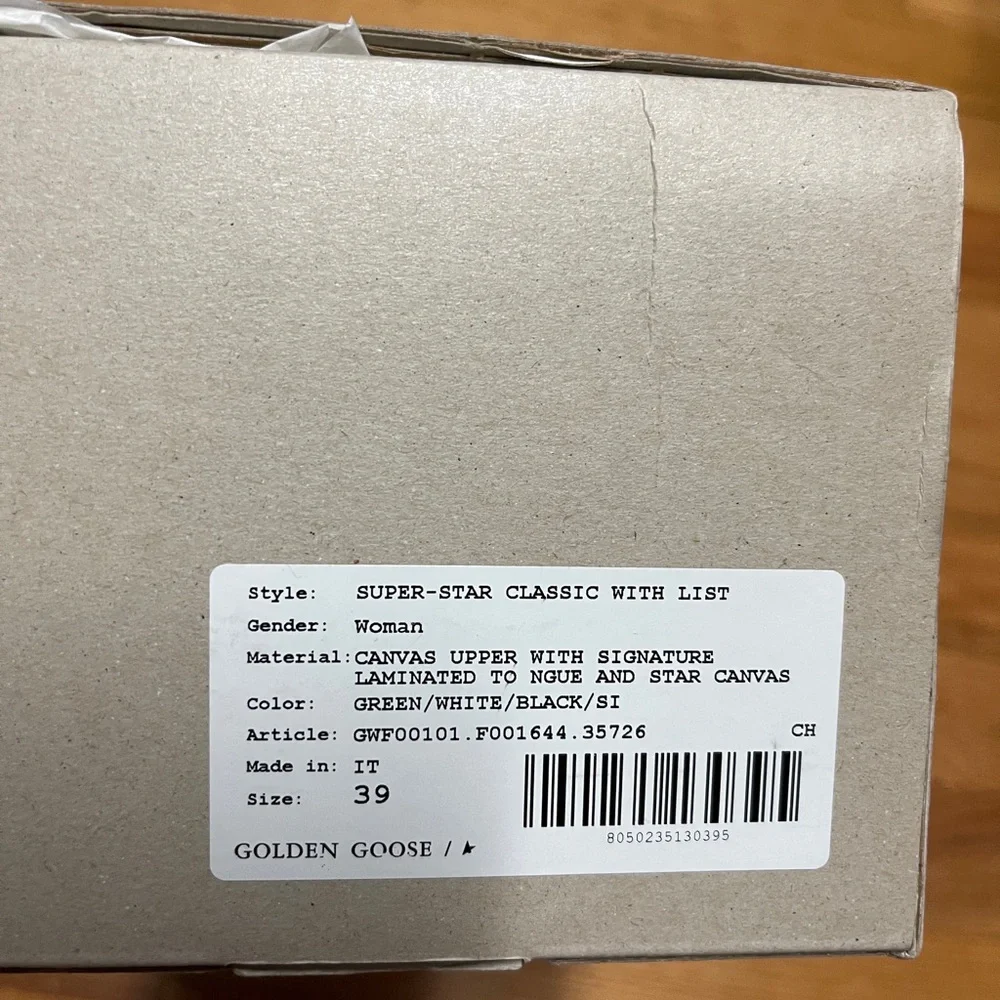 Golden Goose Limited Ed Super-Star sneakers green cotton w/contrasting white 39 - Picture 8 of 16